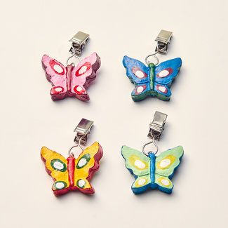 Lot de 4 pinces pour nappe «Papillon»